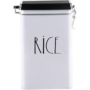 Rae Dunn White Metal Storage Canister for Rice